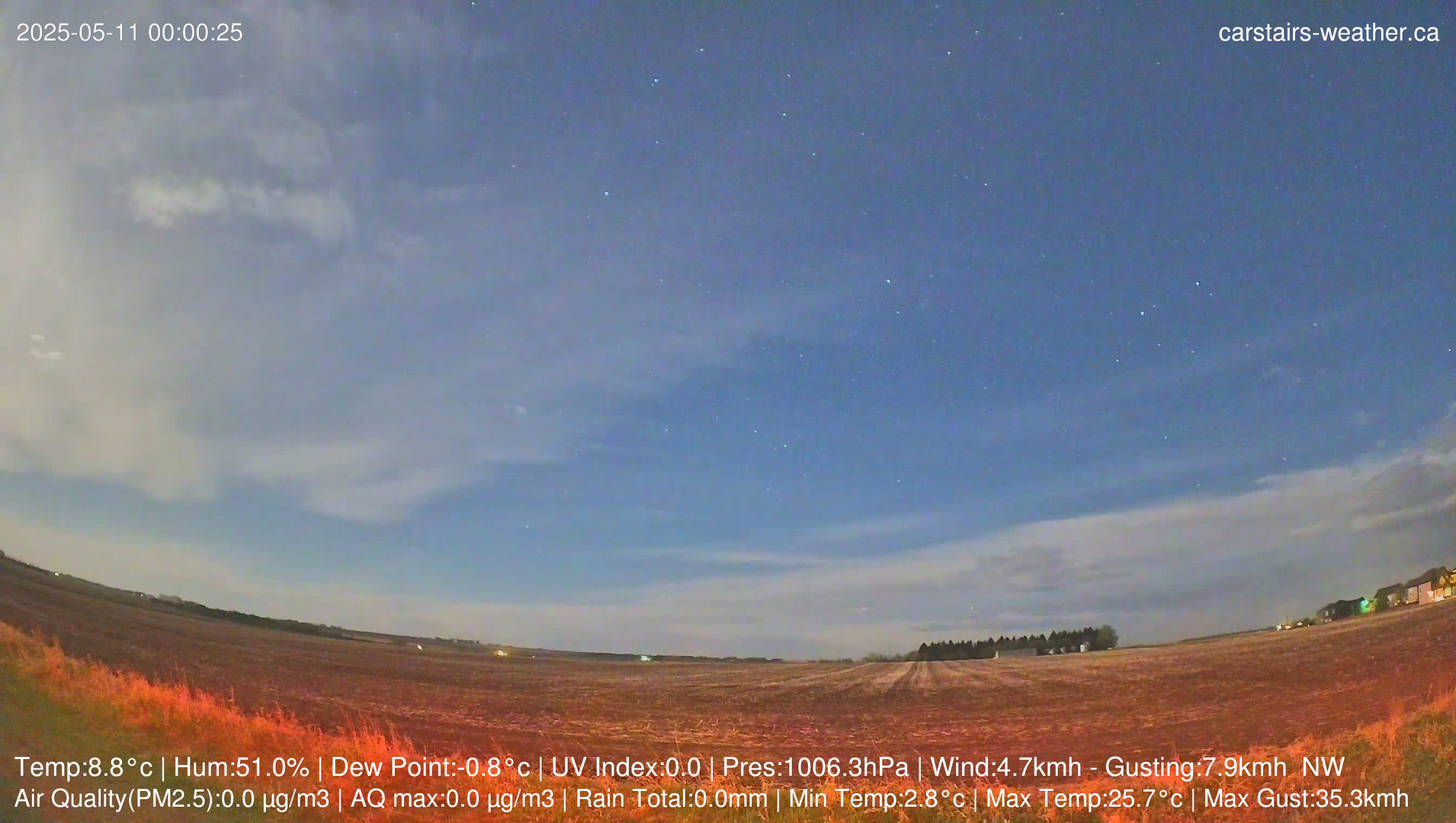 time-lapse frame, Carstairs Sky Cam webcam