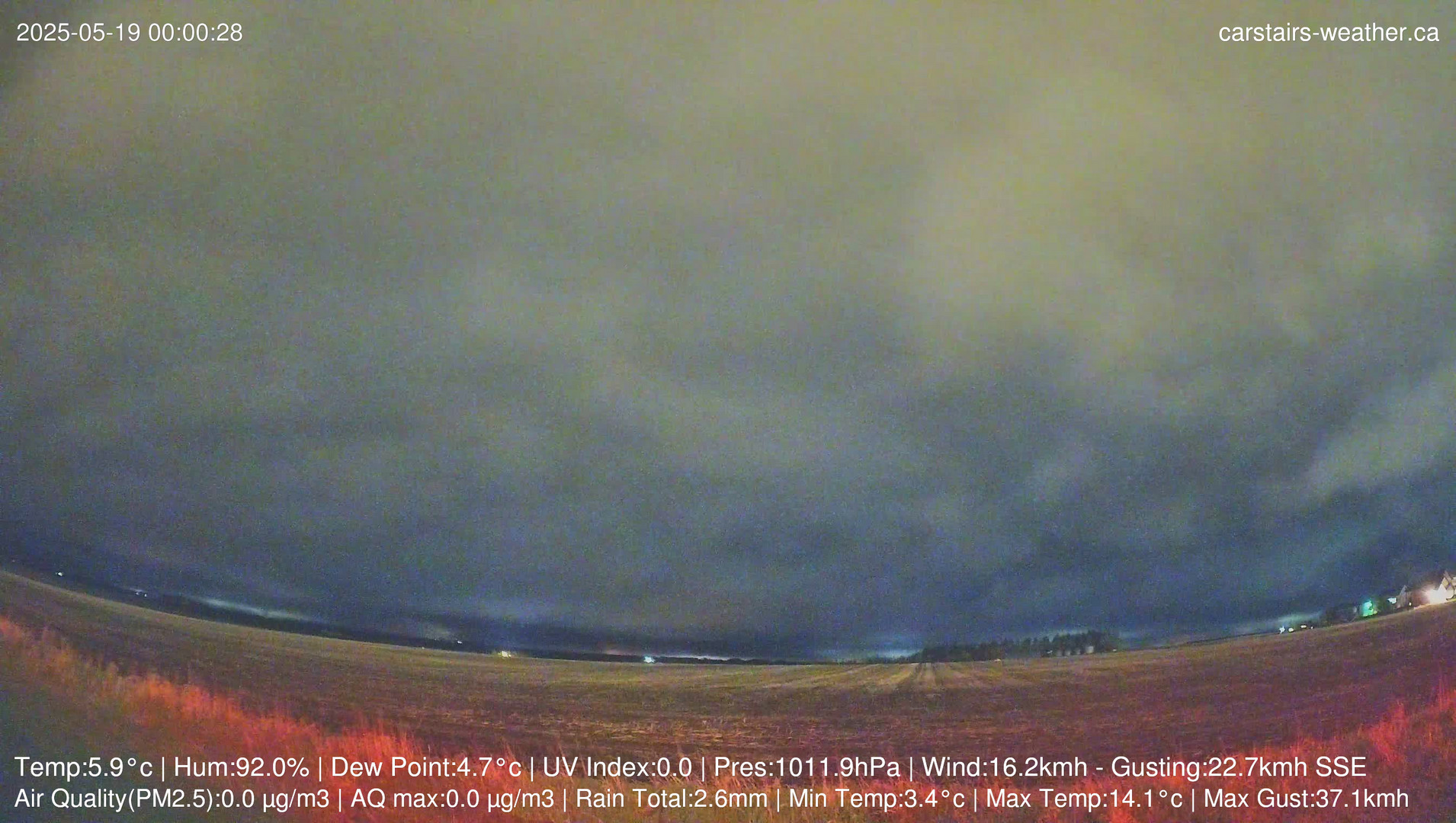 time-lapse frame, Carstairs Sky Cam webcam