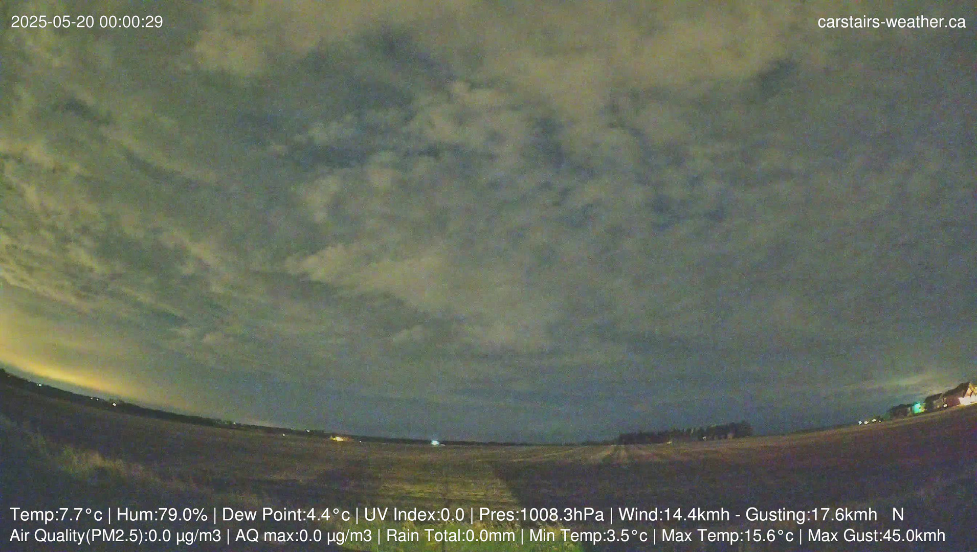 time-lapse frame, Carstairs Sky Cam webcam
