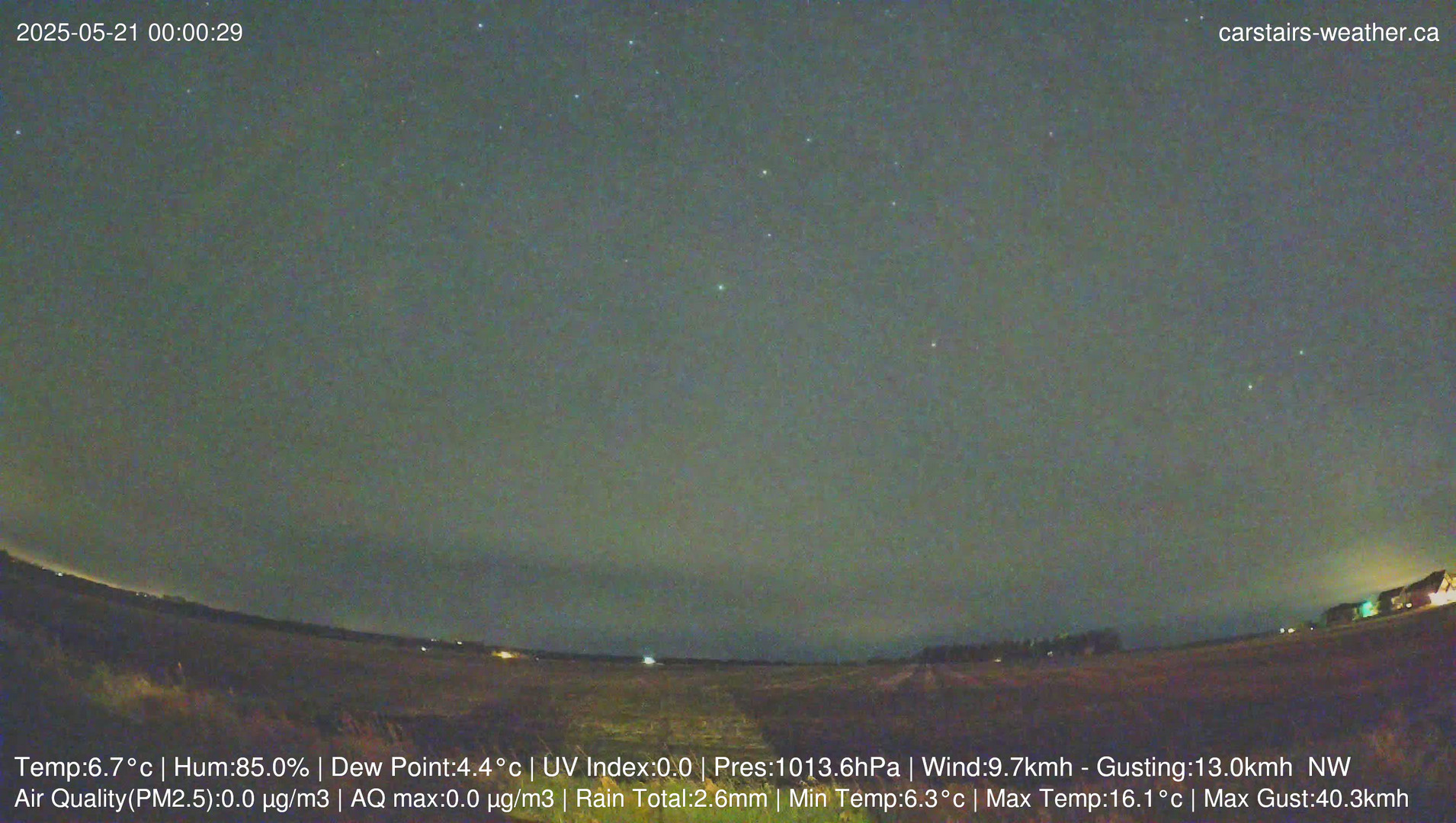 time-lapse frame, Carstairs Sky Cam webcam