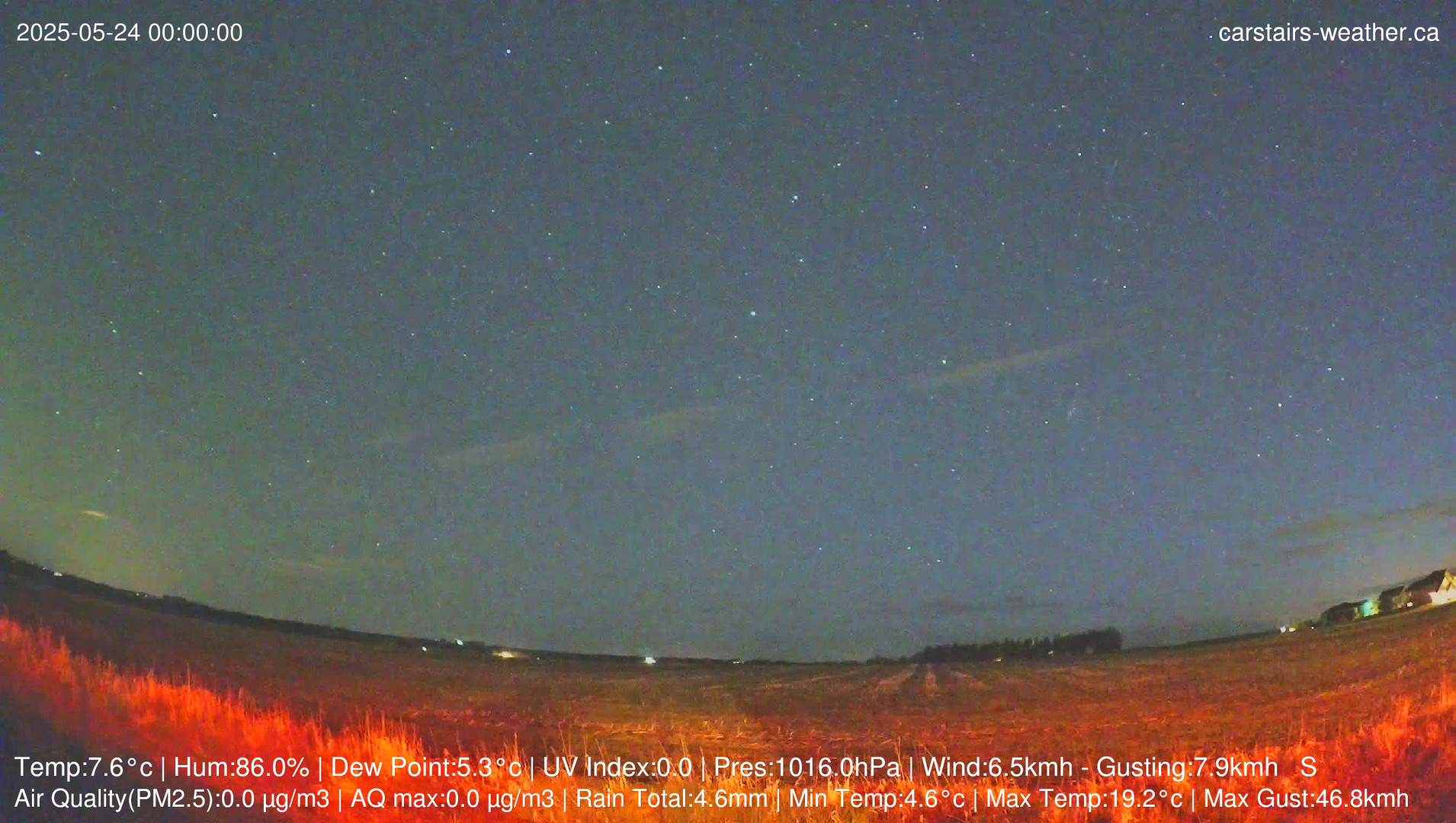 time-lapse frame, Carstairs Sky Cam webcam