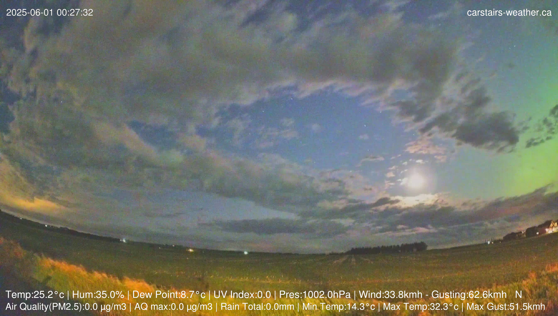 time-lapse frame, Carstairs Sky Cam webcam