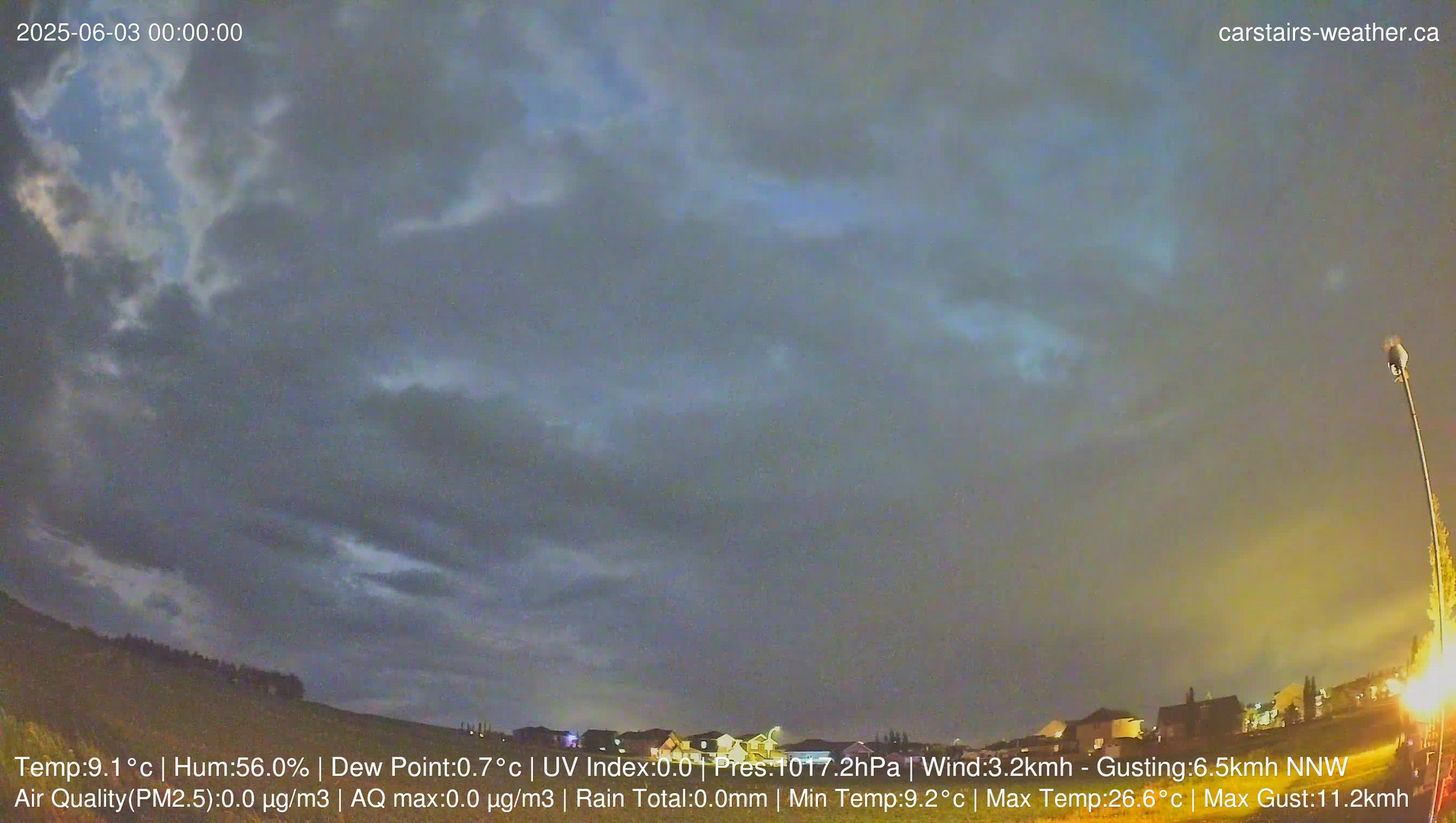 time-lapse frame, Carstairs Sky Cam webcam