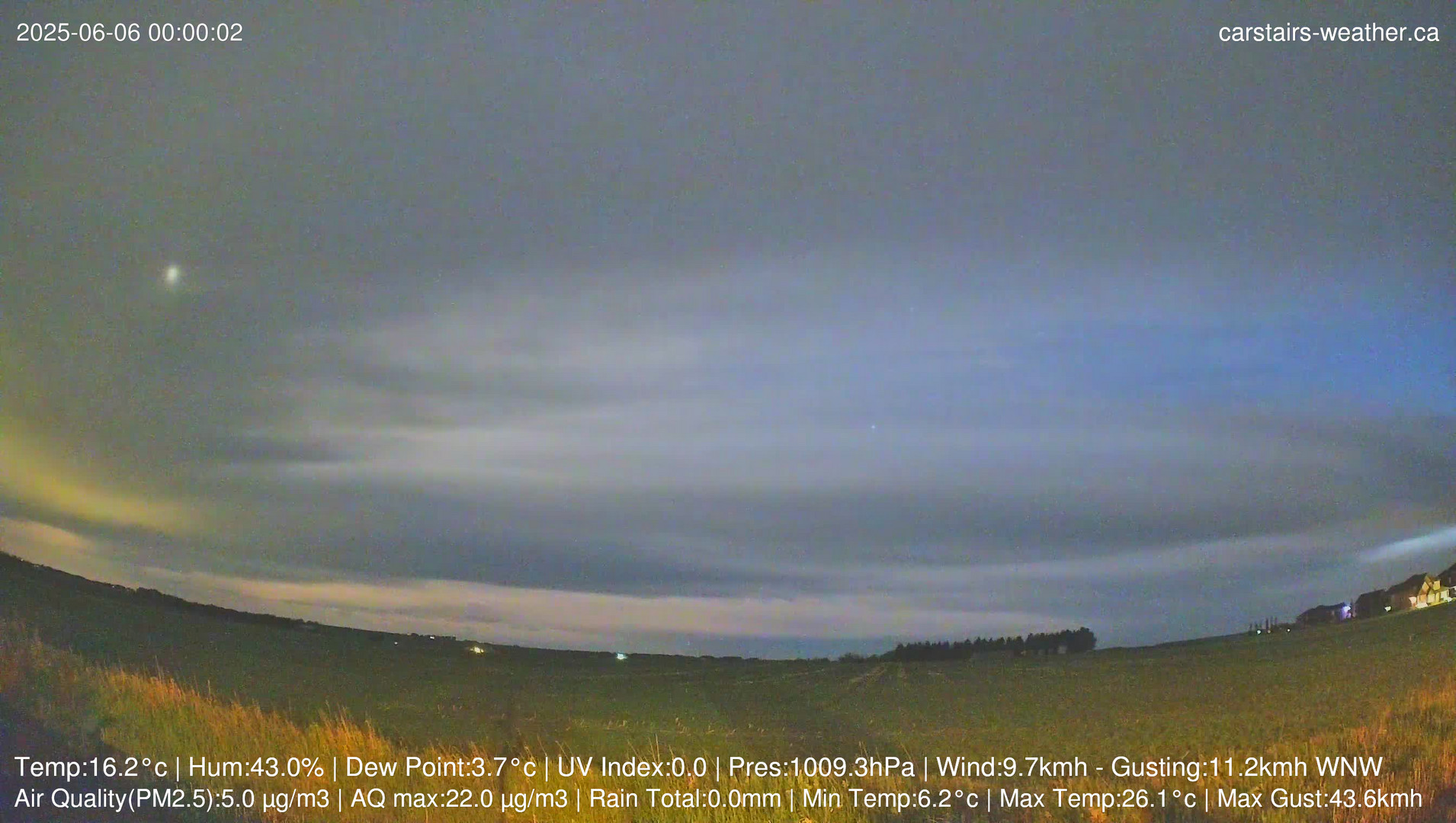 time-lapse frame, Carstairs Sky Cam webcam