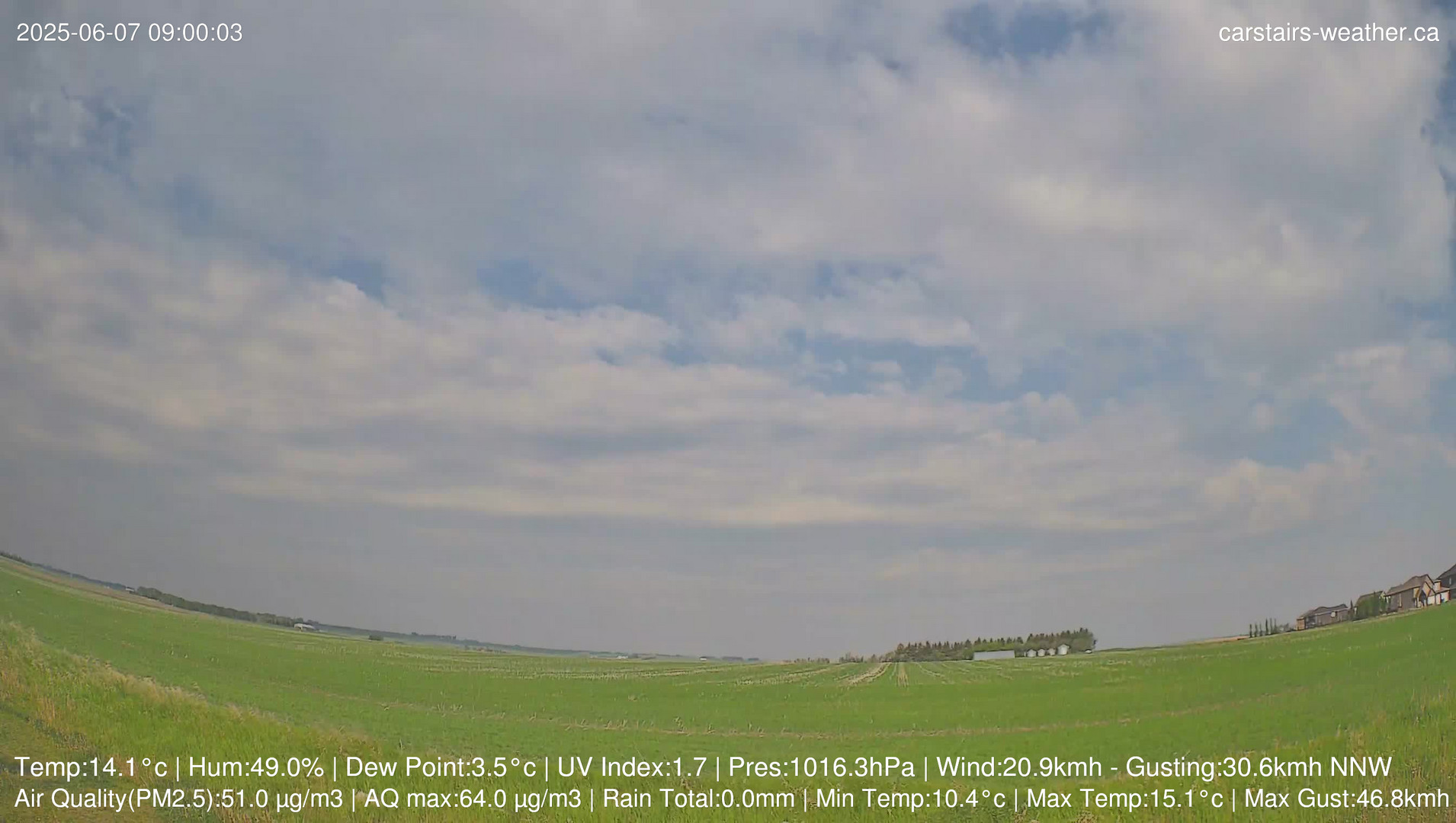 time-lapse frame, Carstairs Sky Cam webcam