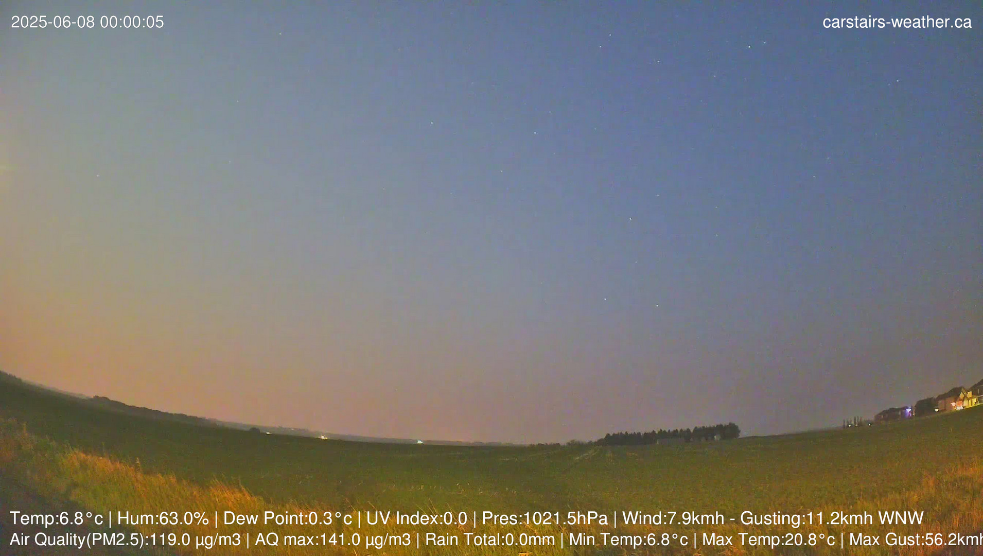 time-lapse frame, Carstairs Sky Cam webcam
