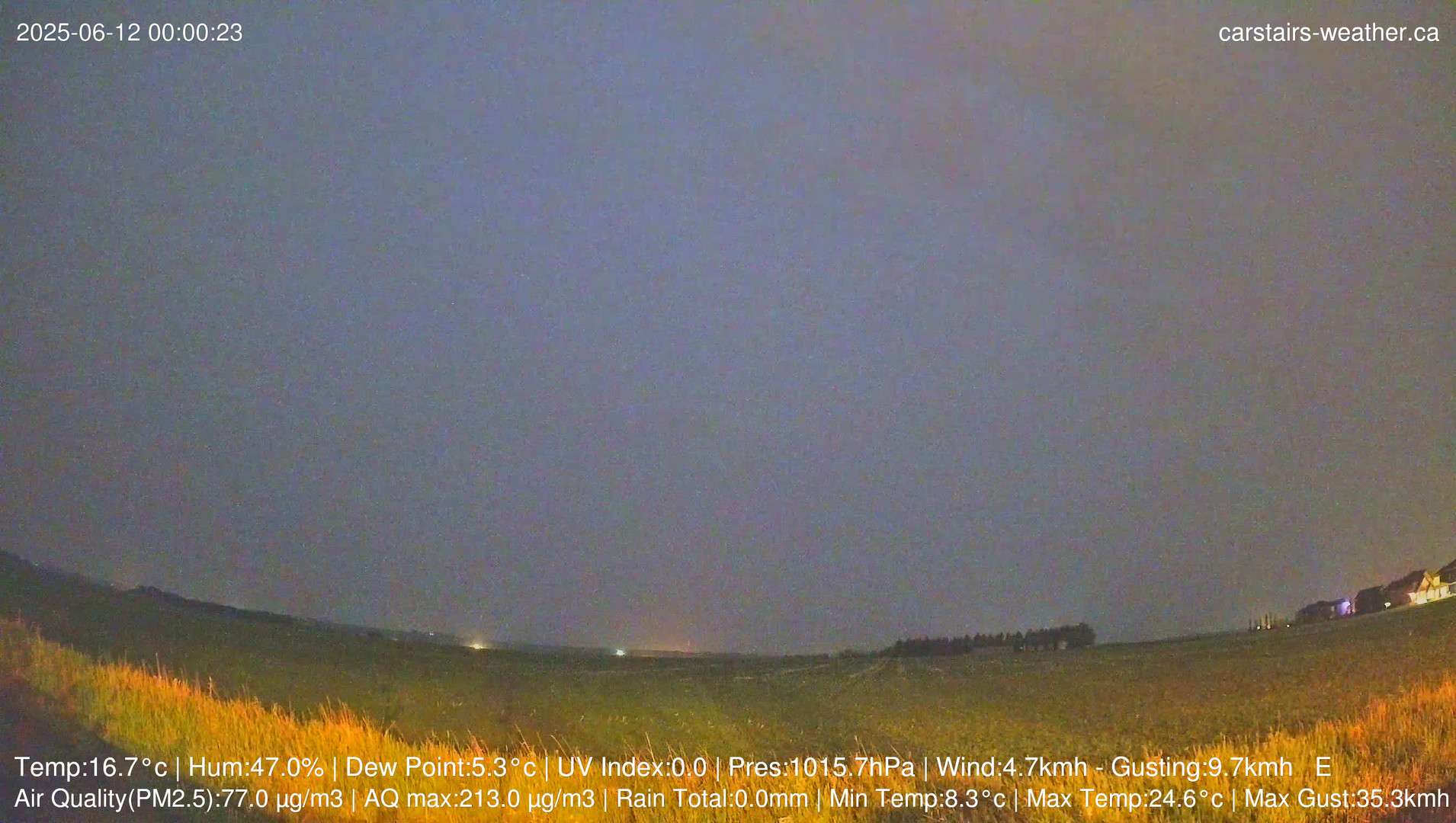 time-lapse frame, Carstairs Sky Cam webcam