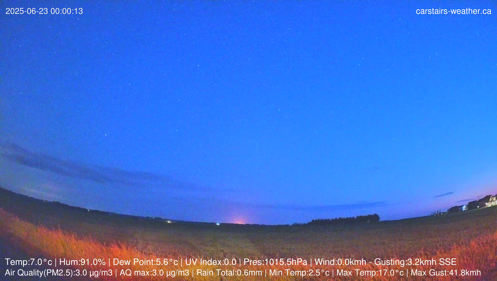 time-lapse frame, Carstairs Sky Cam webcam