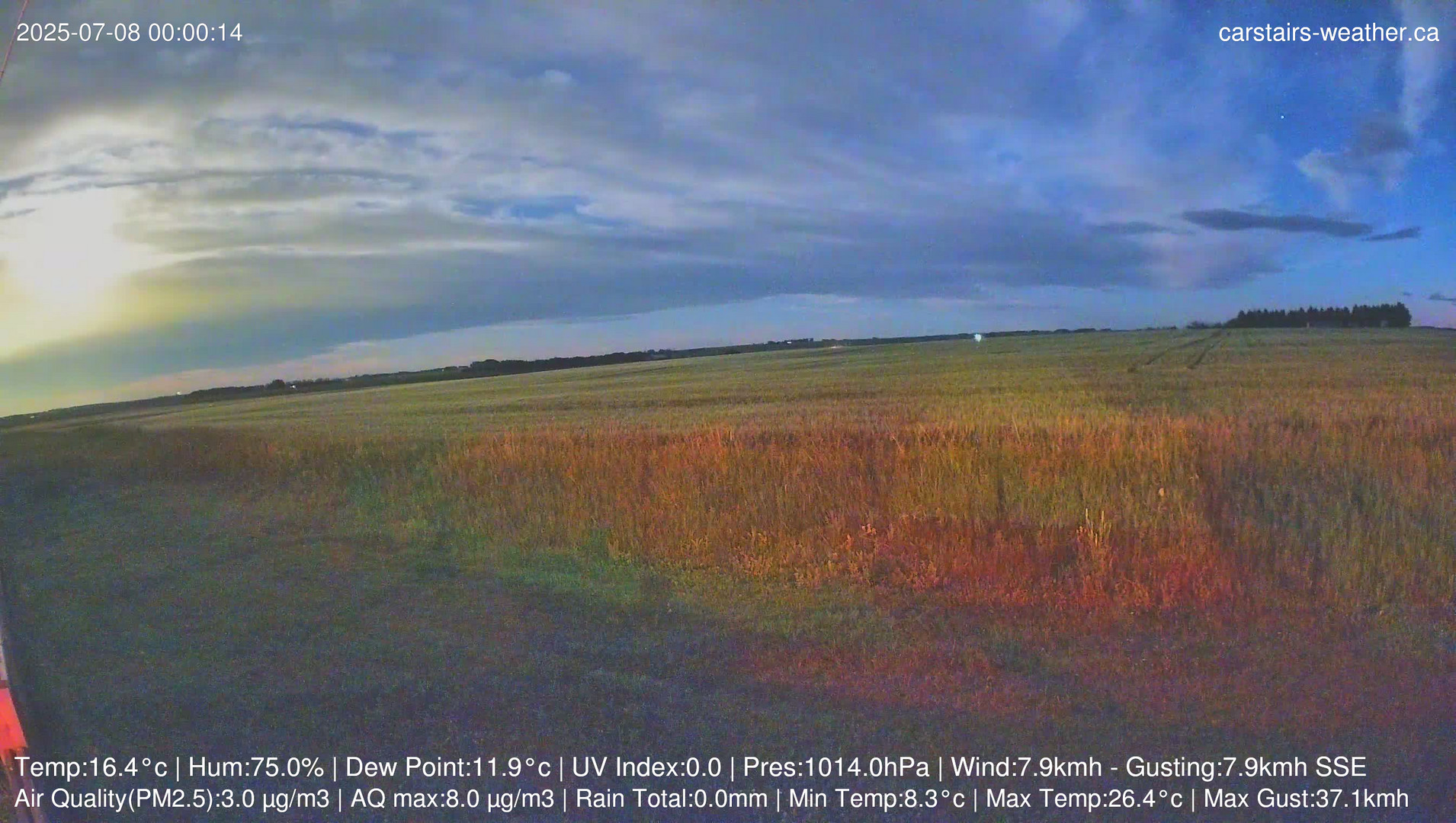 time-lapse frame, Carstairs Sky Cam webcam