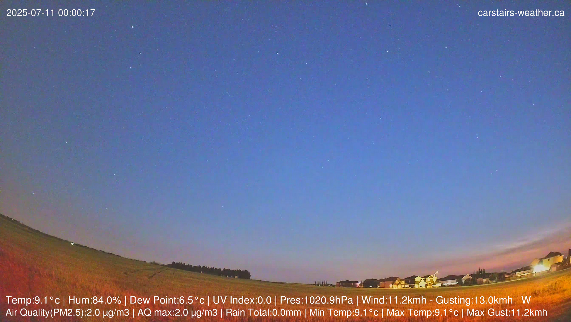 time-lapse frame, Carstairs Sky Cam webcam