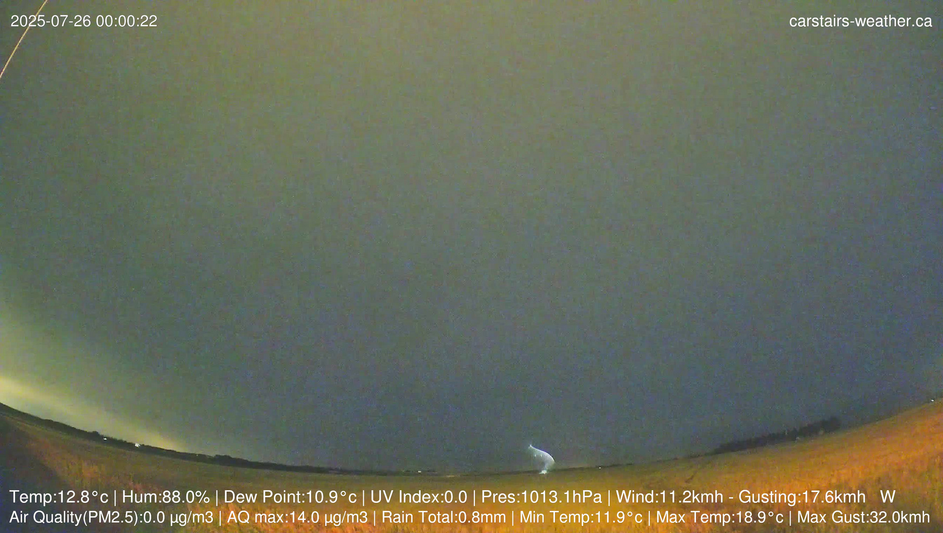 time-lapse frame, Carstairs Sky Cam webcam