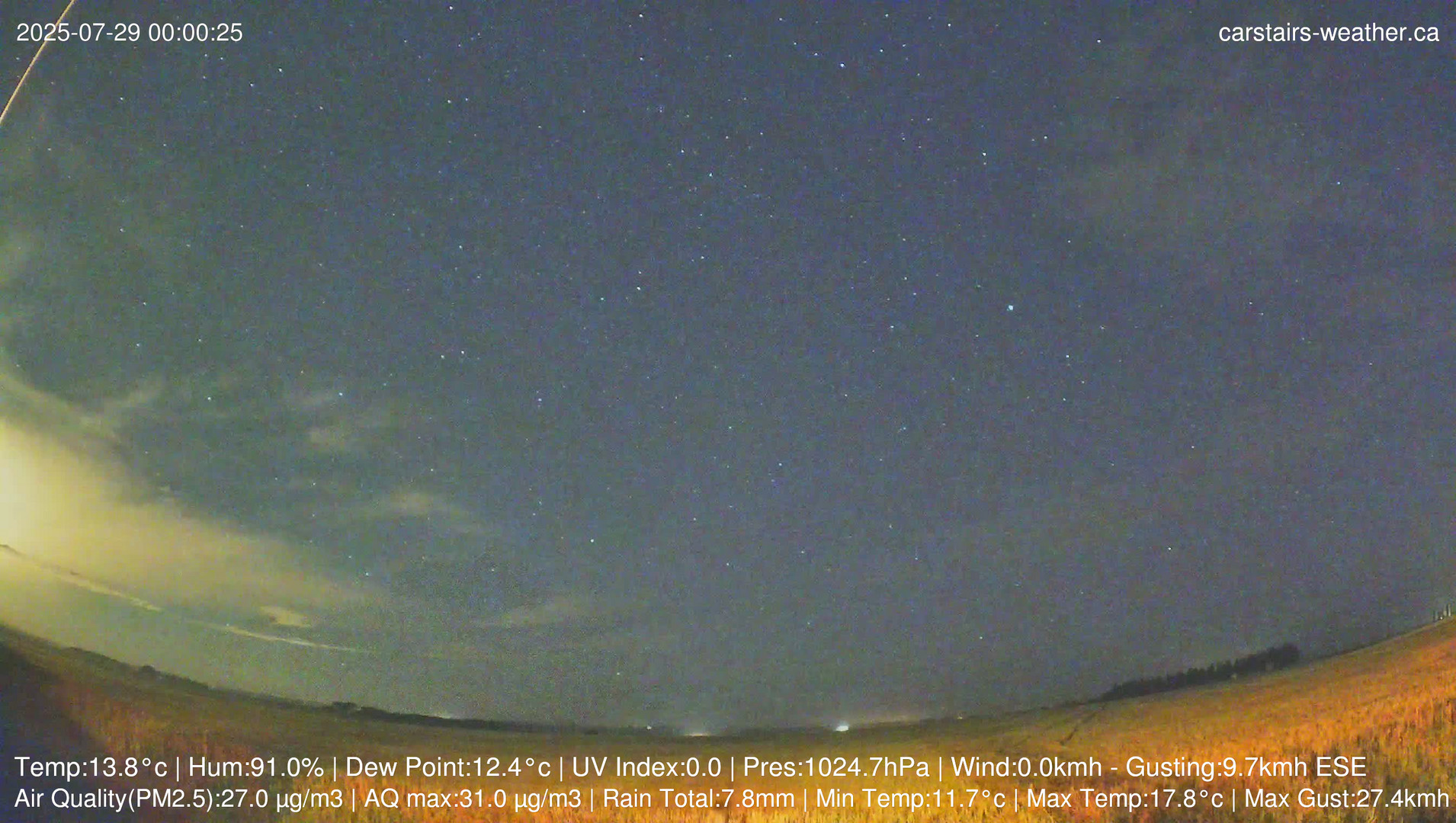 time-lapse frame, Carstairs Sky Cam webcam