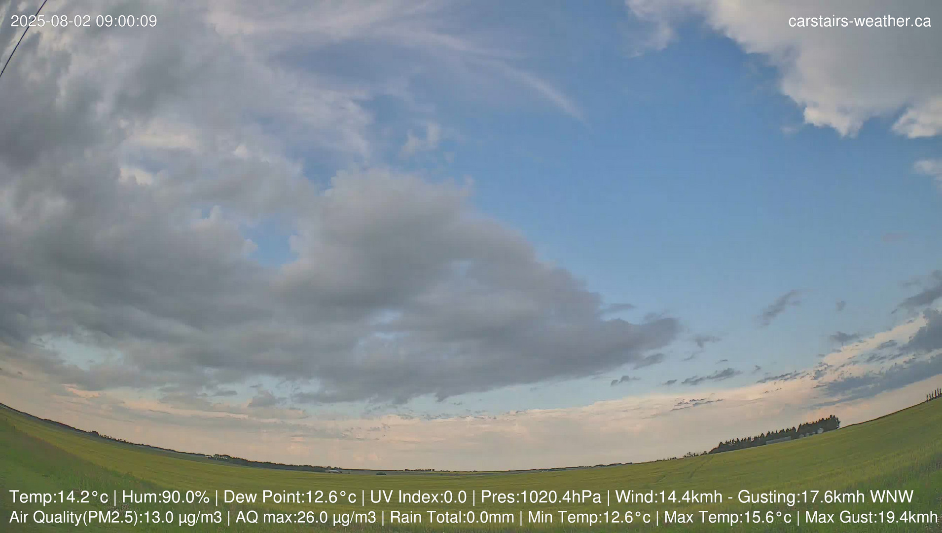 time-lapse frame, Carstairs Sky Cam webcam