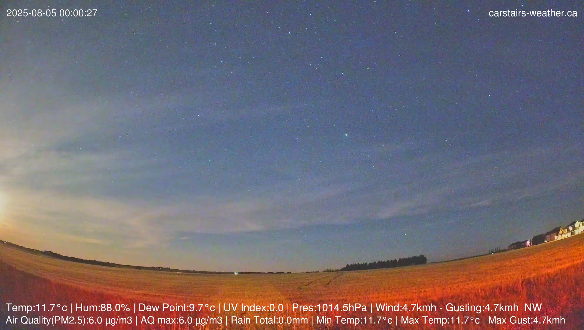 time-lapse frame, Carstairs Sky Cam webcam