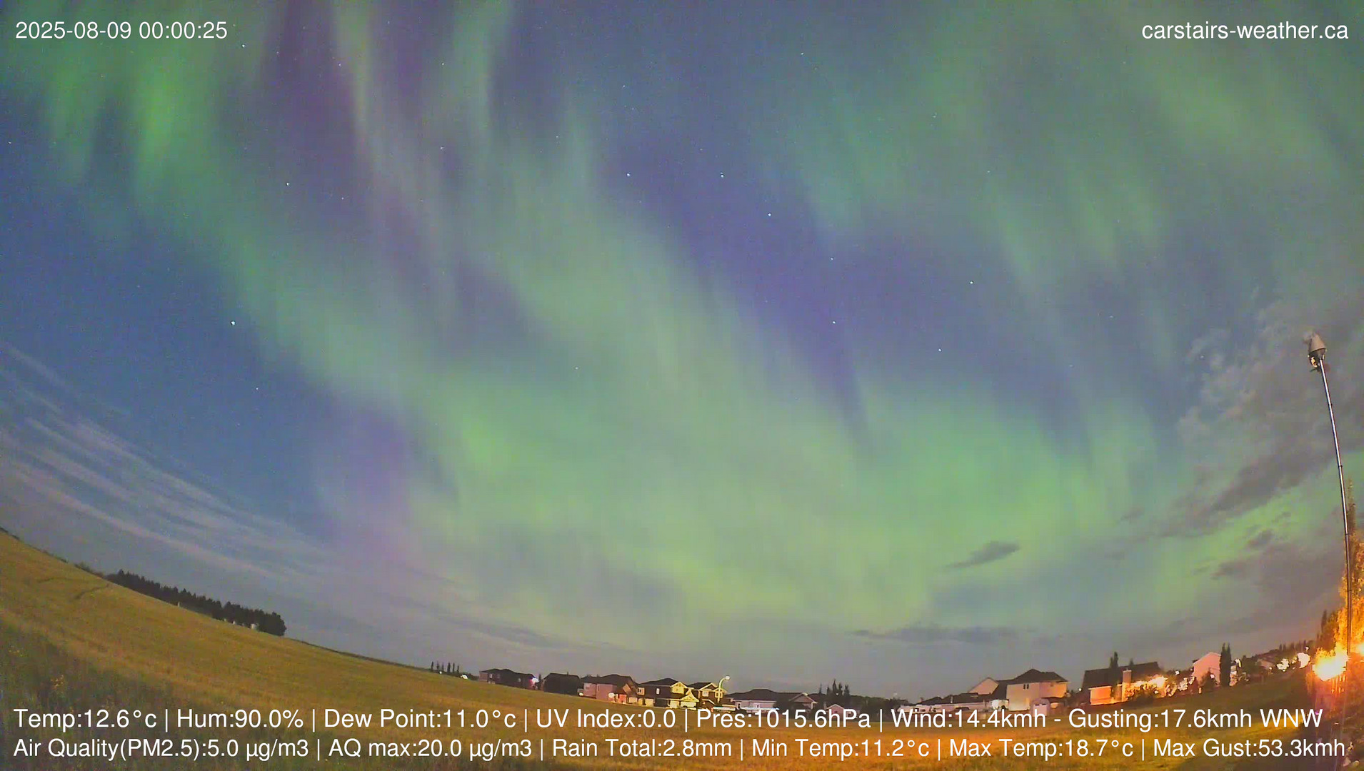 time-lapse frame, Carstairs Sky Cam webcam