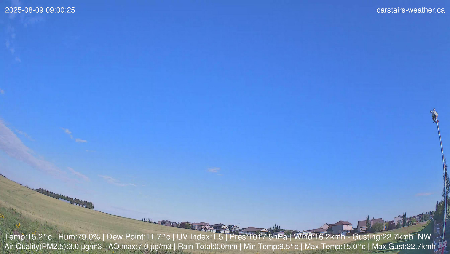time-lapse frame, Carstairs Sky Cam webcam