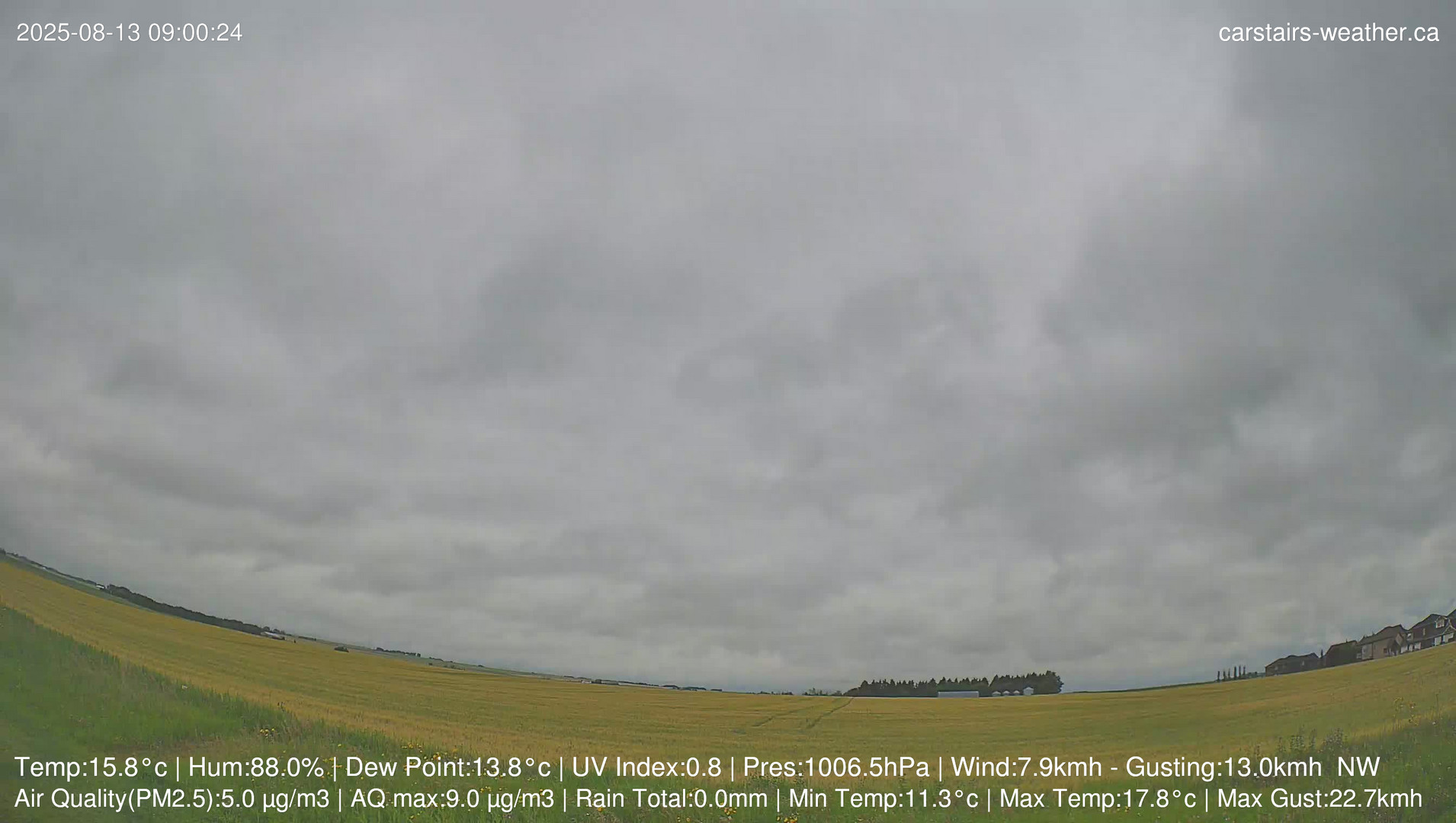 time-lapse frame, Carstairs Sky Cam webcam