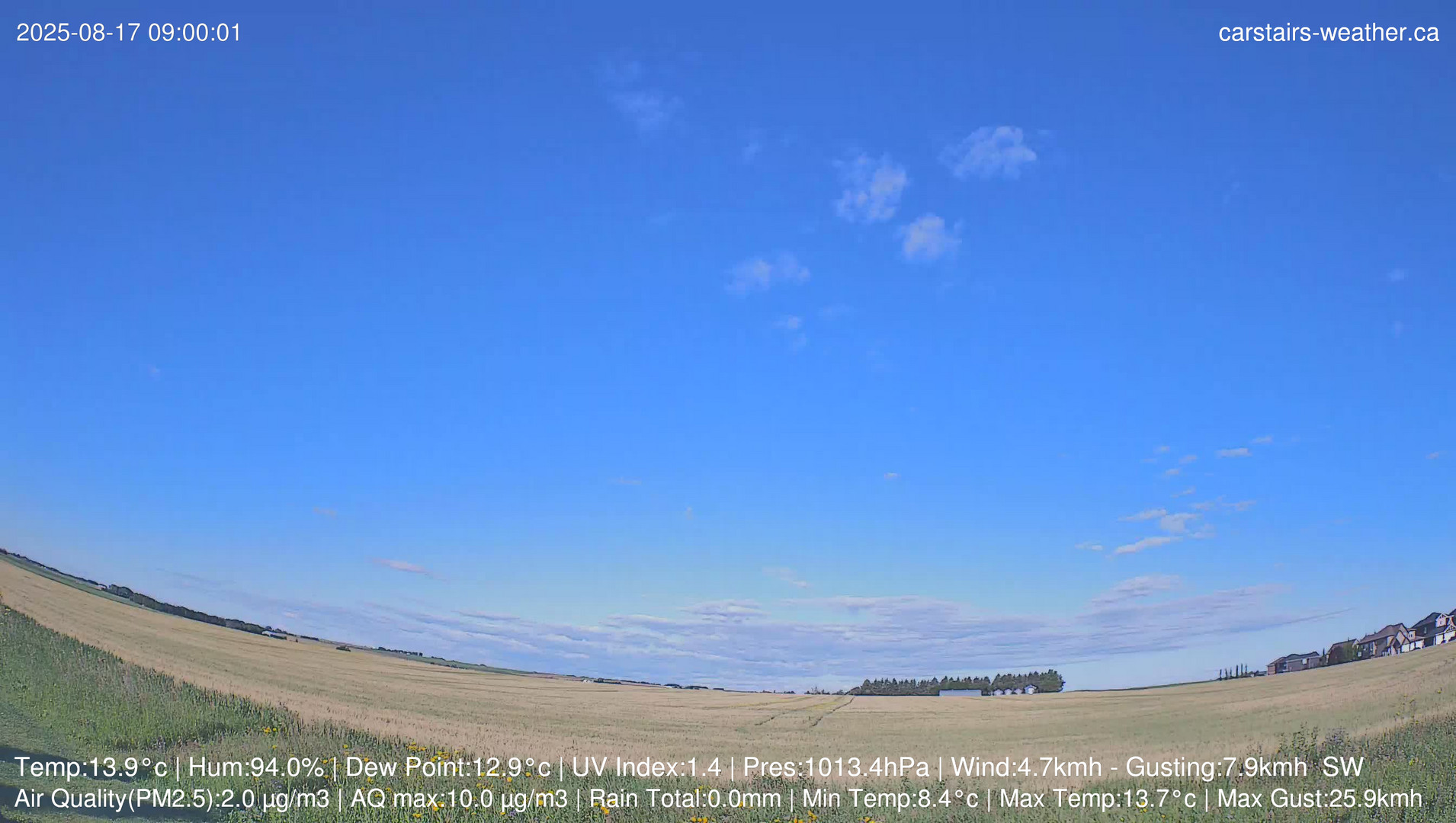 time-lapse frame, Carstairs Sky Cam webcam