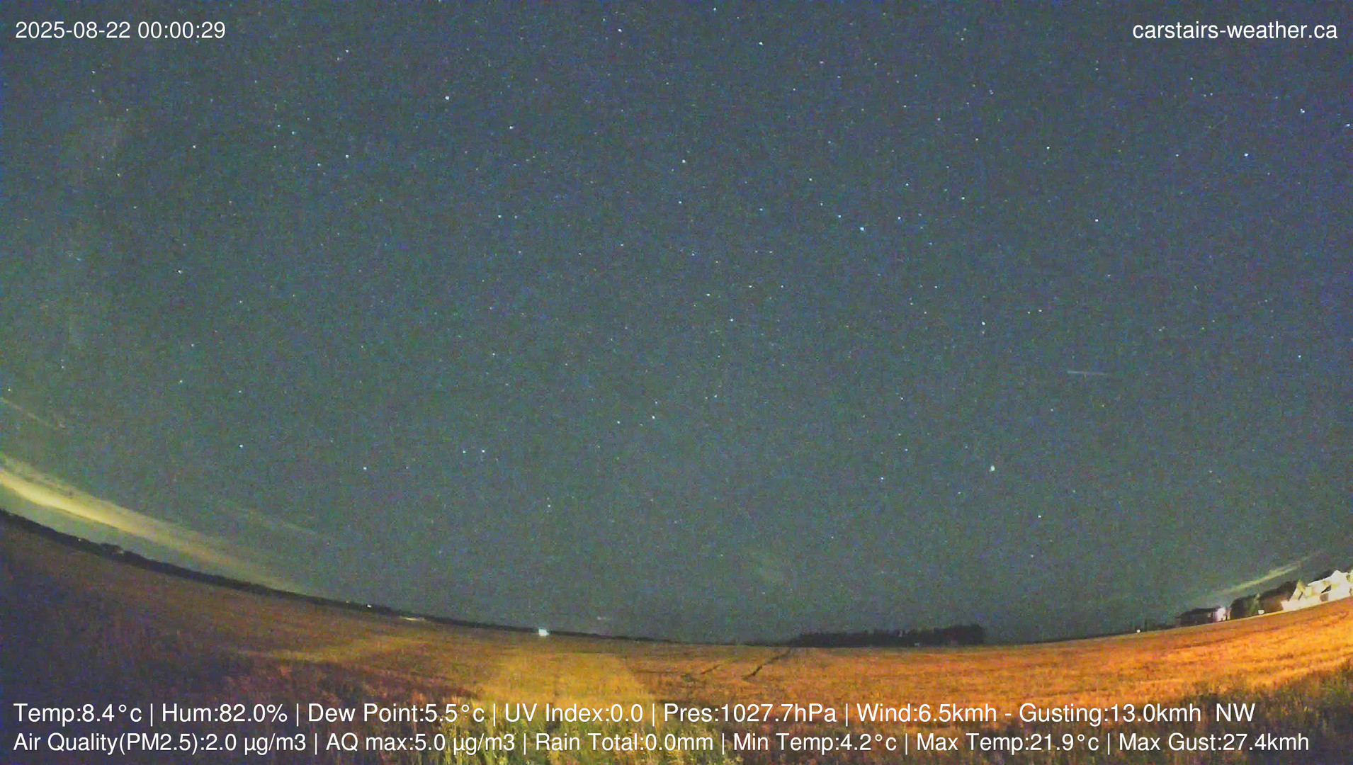 time-lapse frame, Carstairs Sky Cam webcam