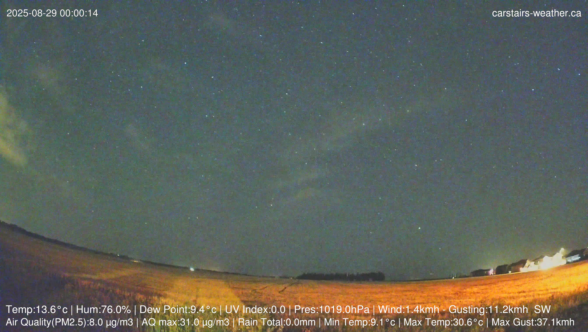 time-lapse frame, Carstairs Sky Cam webcam
