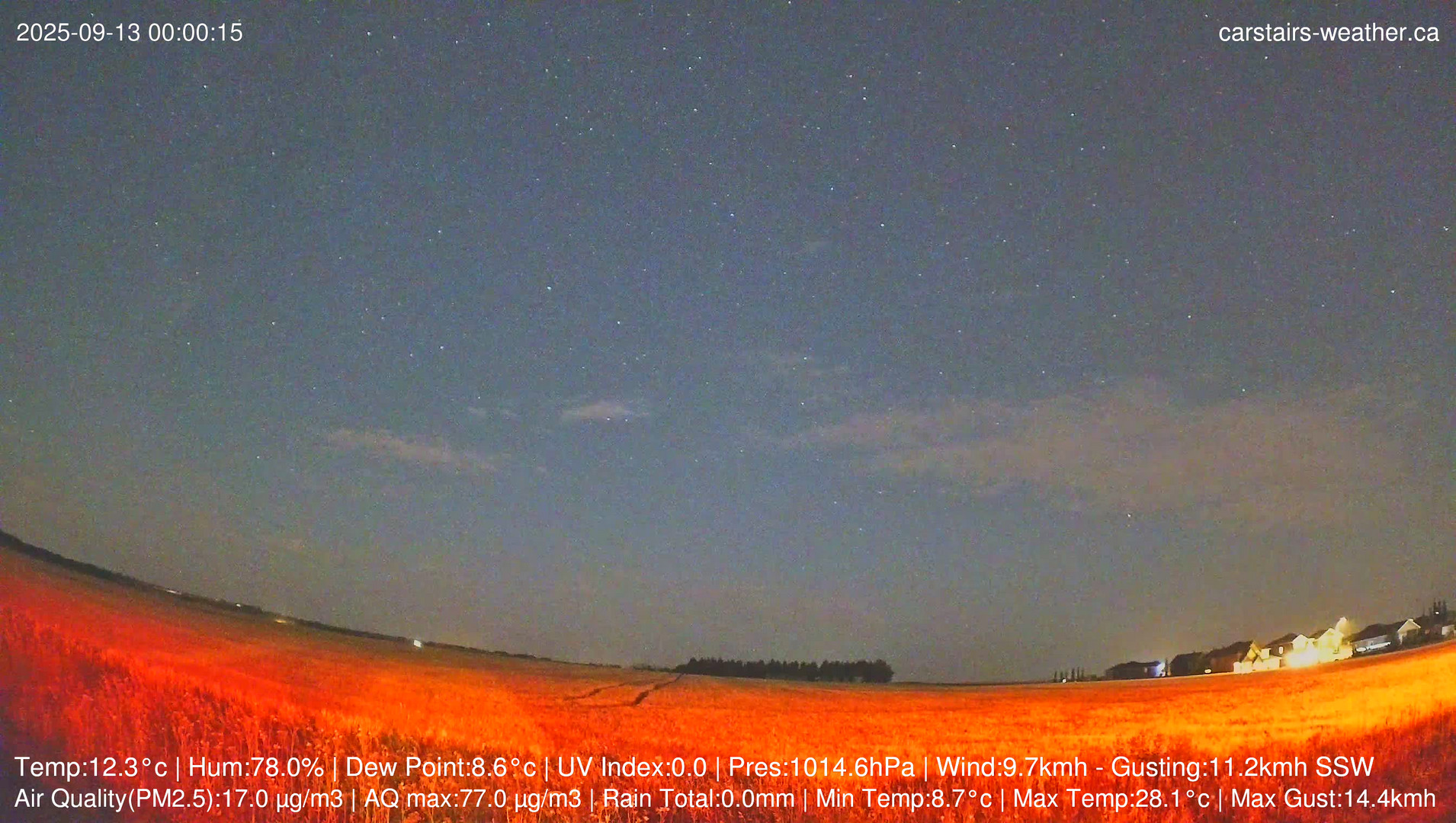 time-lapse frame, Carstairs Sky Cam webcam