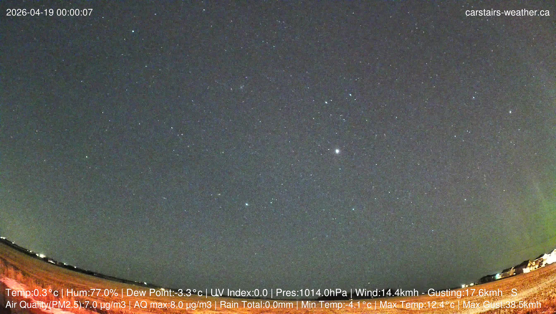 time-lapse frame, Carstairs Sky Cam webcam