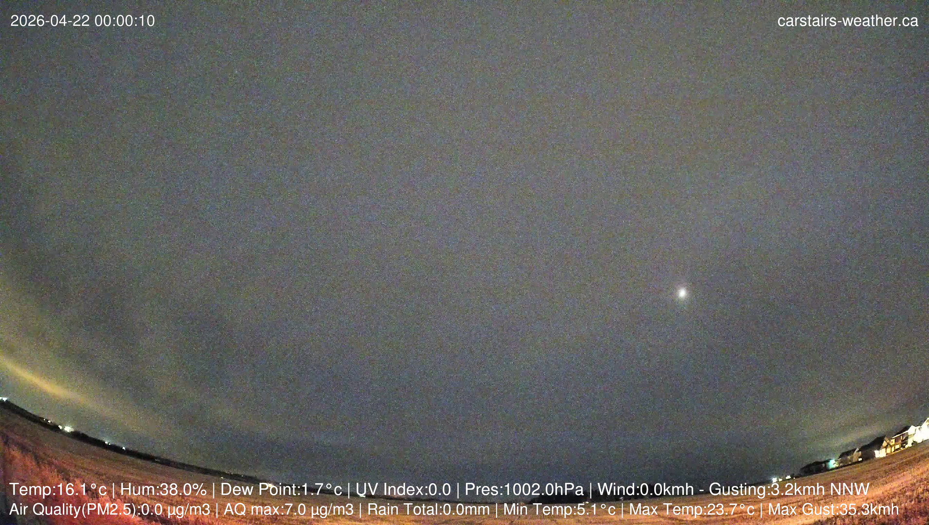 time-lapse frame, Carstairs Sky Cam webcam