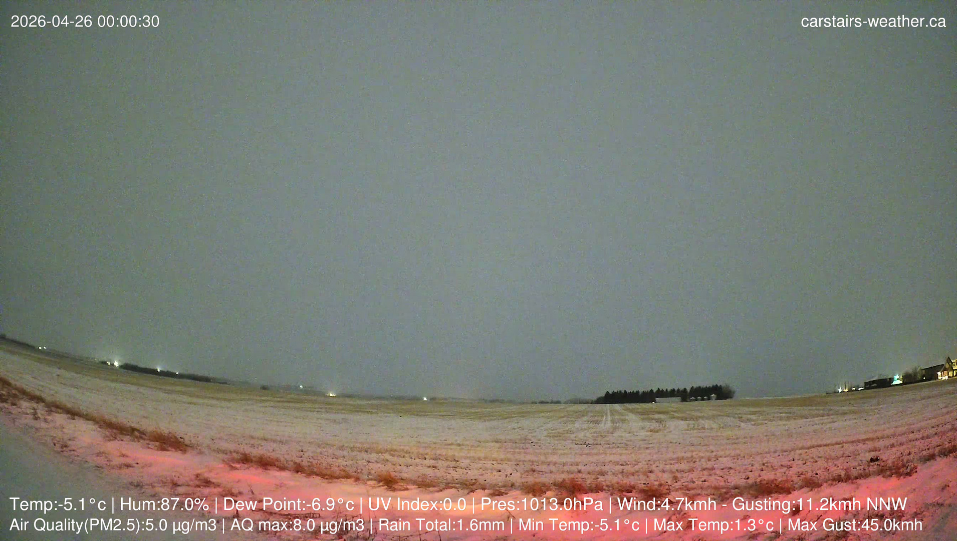 time-lapse frame, Carstairs Sky Cam webcam