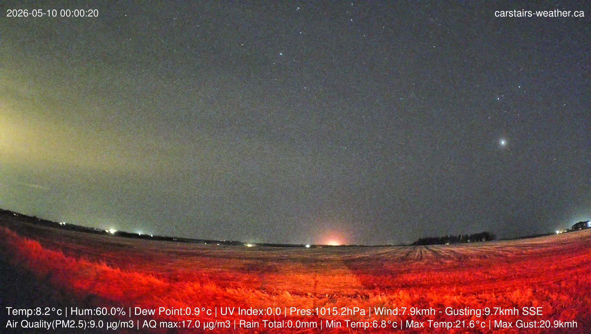 time-lapse frame, Carstairs Sky Cam webcam