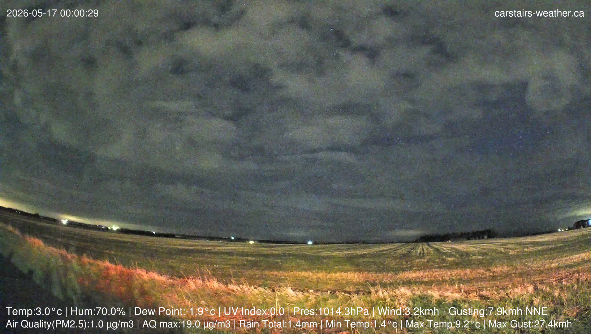 time-lapse frame, Carstairs Sky Cam webcam
