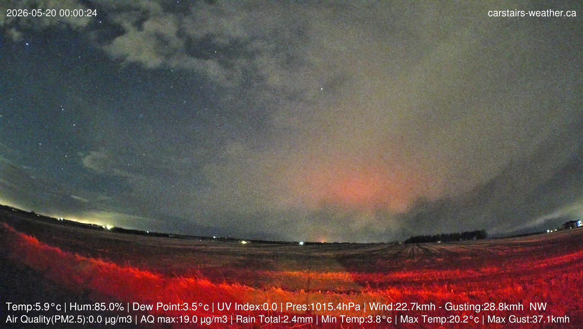 time-lapse frame, Carstairs Sky Cam webcam