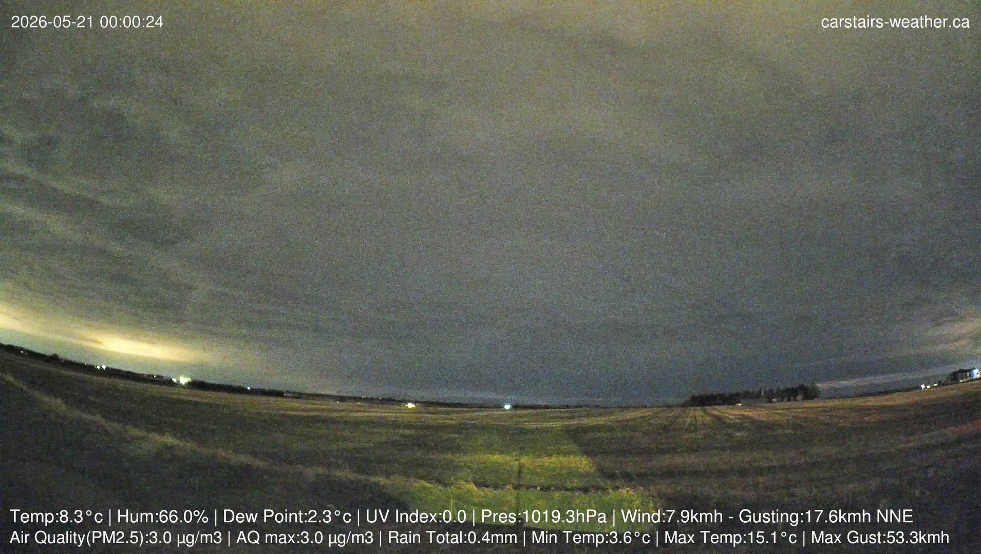 time-lapse frame, Carstairs Sky Cam webcam
