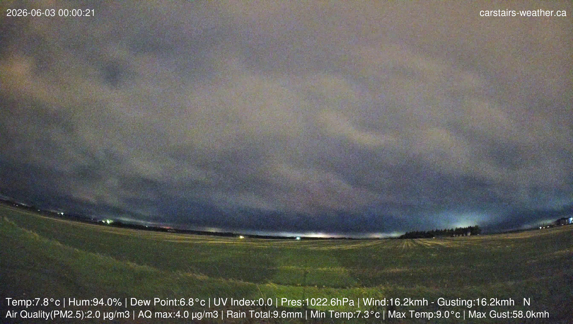 time-lapse frame, Carstairs Sky Cam webcam