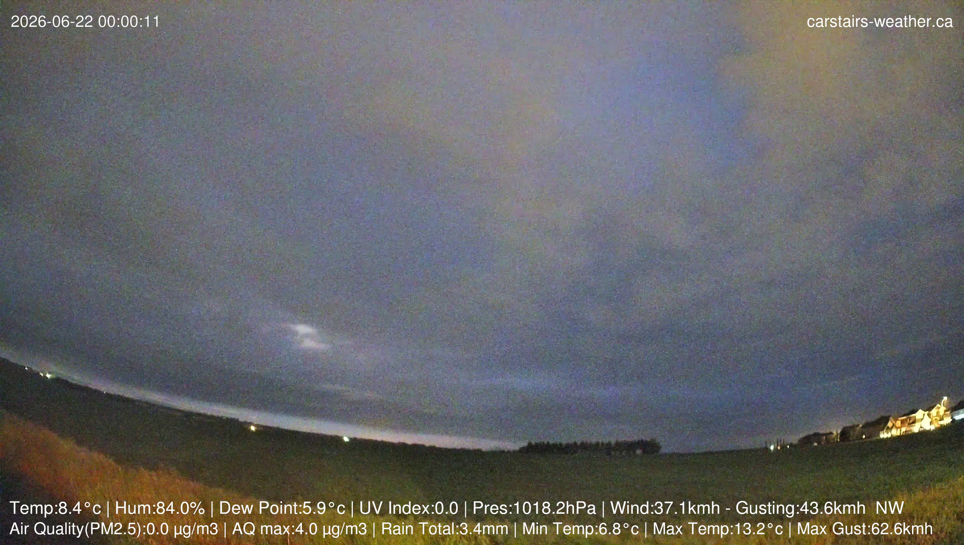 time-lapse frame, Carstairs Sky Cam webcam