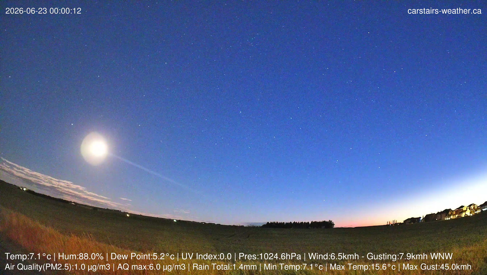 time-lapse frame, Carstairs Sky Cam webcam