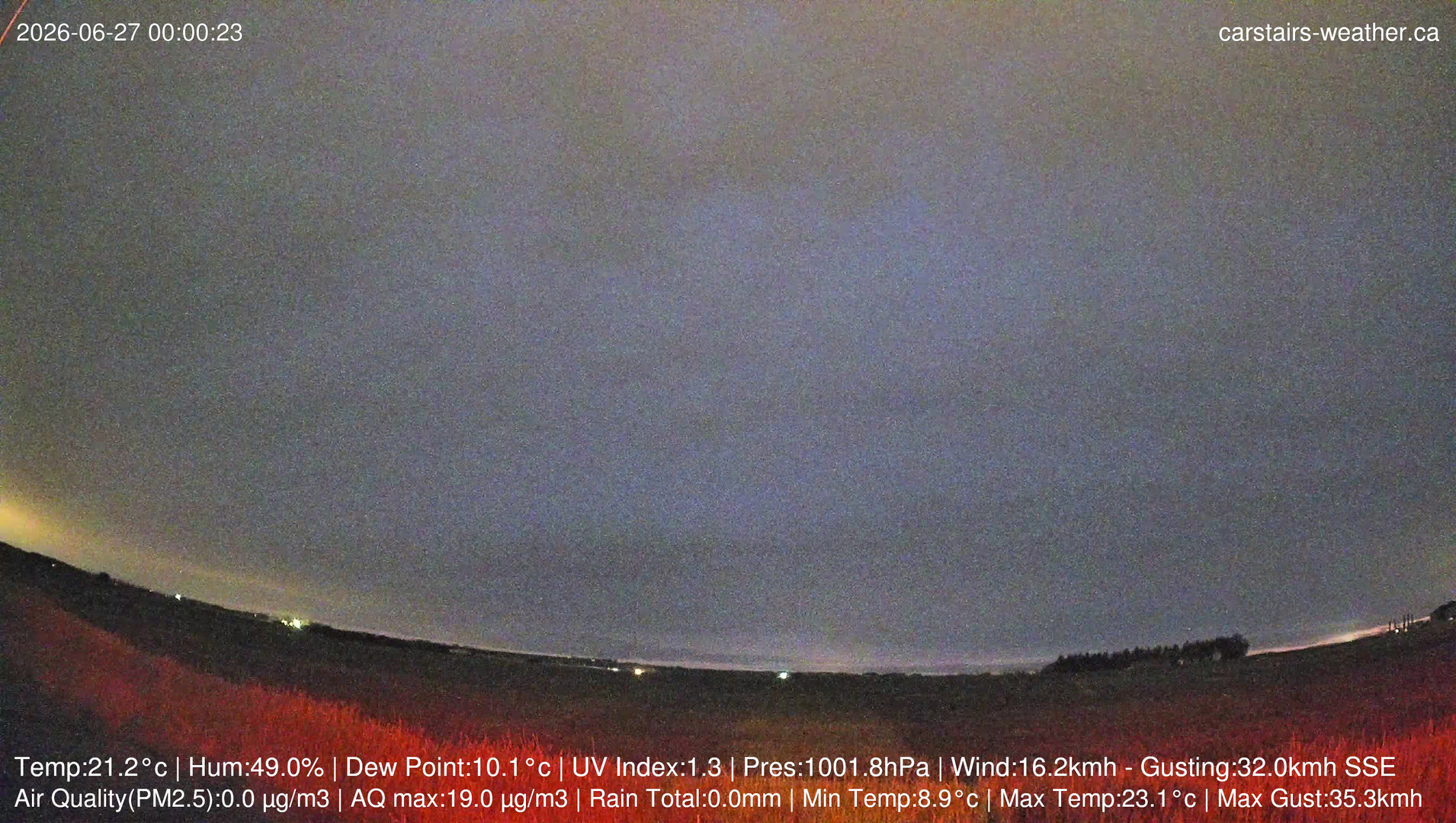 time-lapse frame, Carstairs Sky Cam webcam