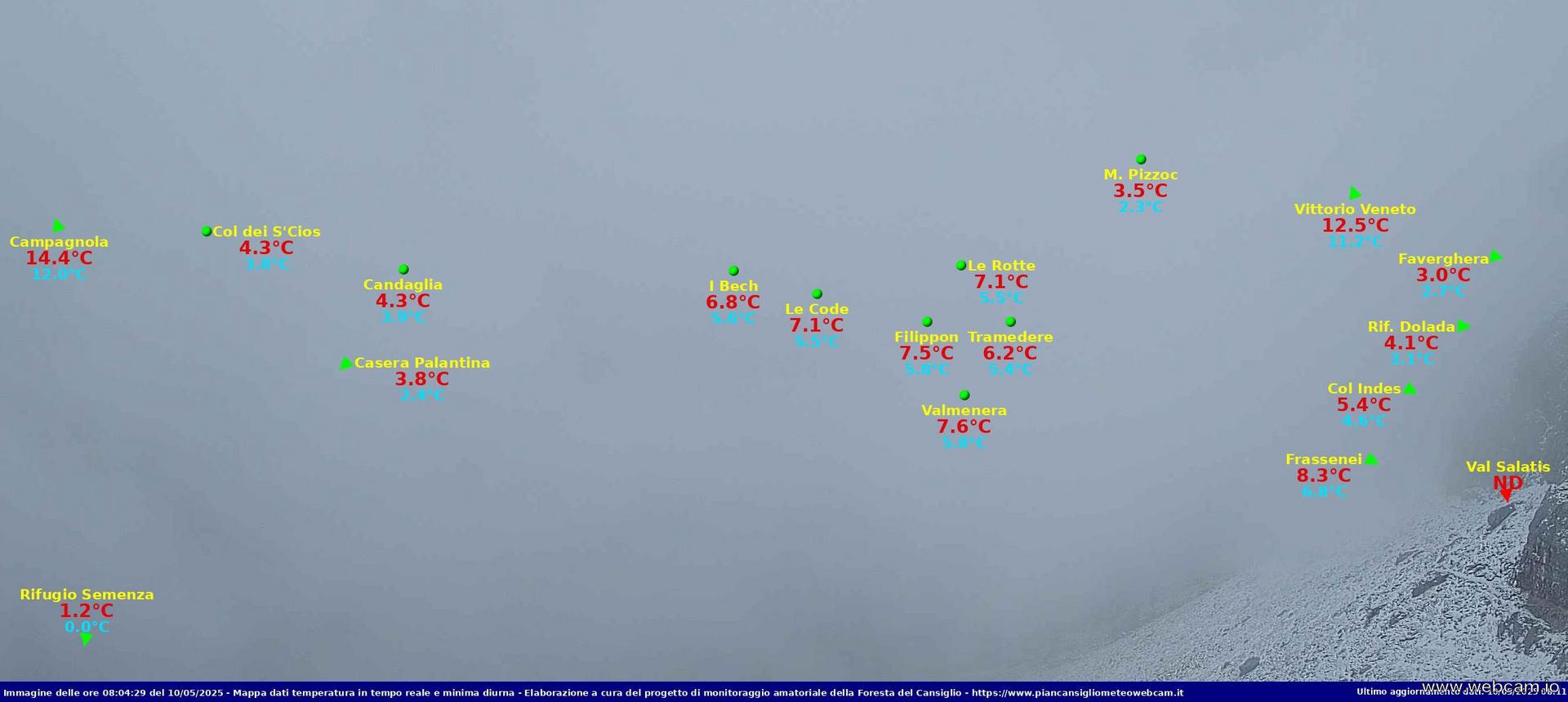 time-lapse frame, Timelapse sinottico da webcam Rif. Semenza webcam