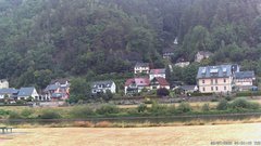 view from Webcam in Bad Schandau, Krippen & Postelwitz on 2025-07-08