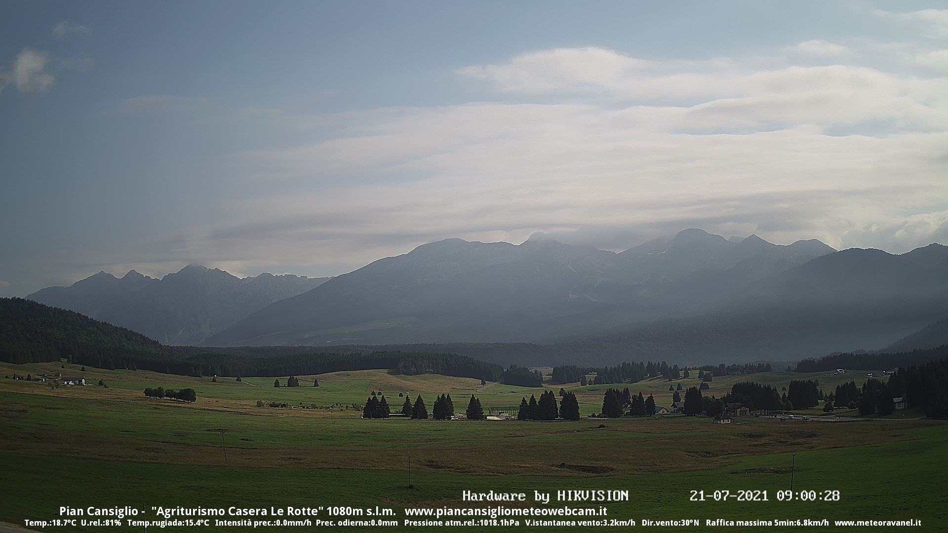 time-lapse frame, Pian Cansiglio - Casera Le Rotte webcam