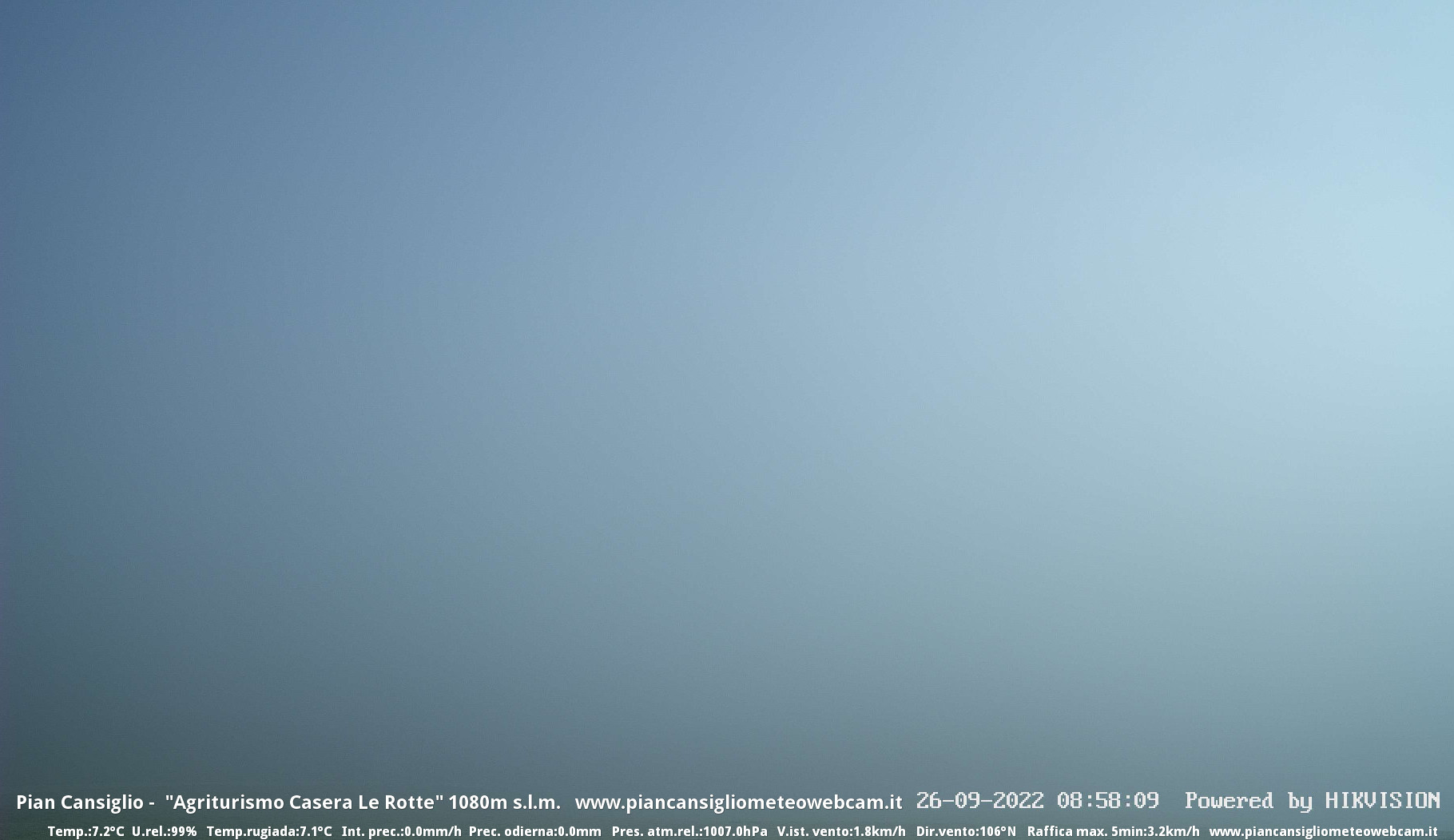 time-lapse frame, Pian Cansiglio - Casera Le Rotte webcam