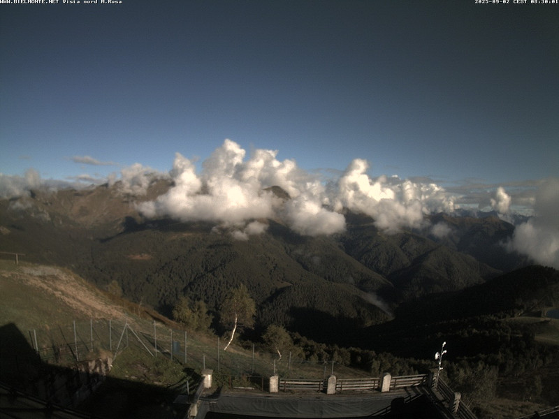time-lapse frame, Bielmonte M. Marca vista M. Rosa e Valsessera webcam