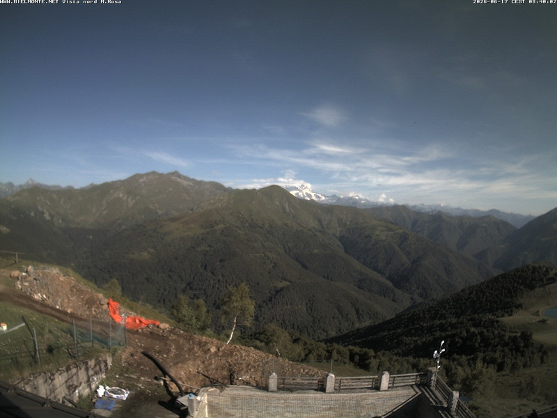 time-lapse frame, Bielmonte M. Marca vista M. Rosa e Valsessera webcam