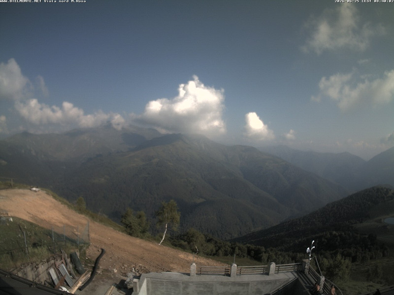 time-lapse frame, Bielmonte M. Marca vista M. Rosa e Valsessera webcam