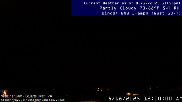 time-lapse frame, Stuarts Draft, VA webcam