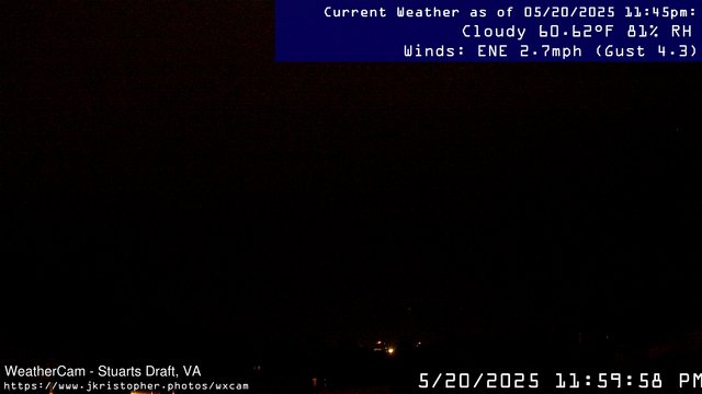 time-lapse frame, Stuarts Draft, VA webcam