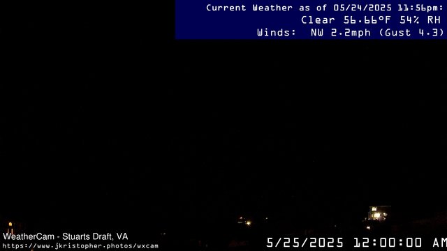 time-lapse frame, Stuarts Draft, VA webcam