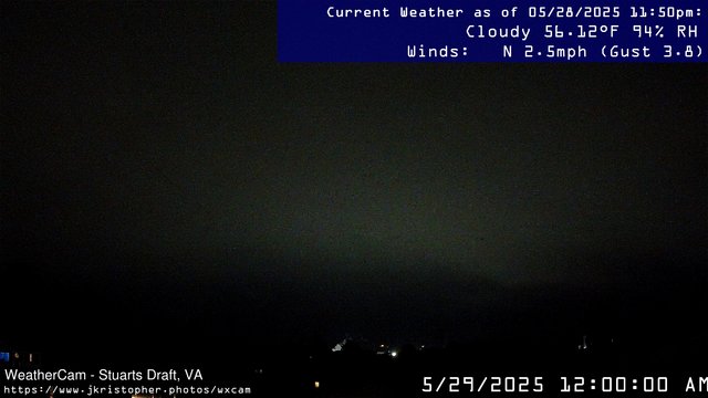 time-lapse frame, Stuarts Draft, VA webcam