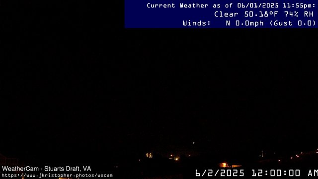 time-lapse frame, Stuarts Draft, VA webcam