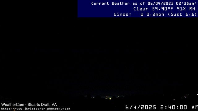 time-lapse frame, Stuarts Draft, VA webcam