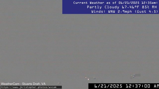 time-lapse frame, Stuarts Draft, VA webcam
